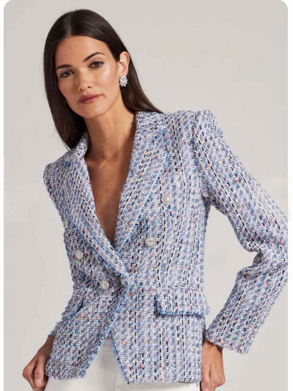 Generation Love Eliza Multicolor Metallic Tweed Blazer Size Medium